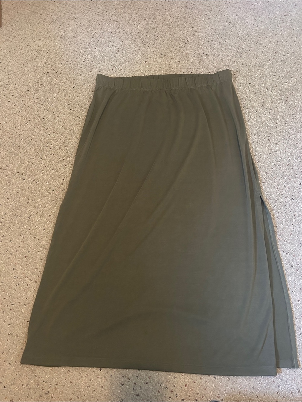 Joe Fresh Olive Green Midi Skirt with Elastic Waist